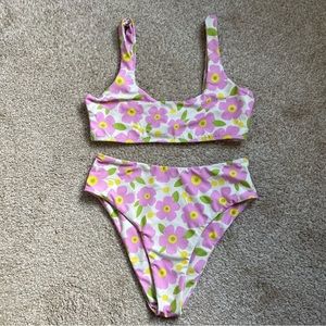 Zaful Pink Floral Bikini Set